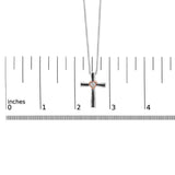 14K Rose Gold Plated Sterling Silver Black Rhodium Diamond Accent Heart Cross Pendant Necklace-4 thumbnail 5