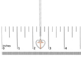 14K Rose Gold Plated Sterling Silver 1/5 Cttw Diamond Heart Cross Pendant Necklace-4 thumbnail 5