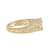 14K Yellow Gold 1.0 Cttw Princess Composite Diamond Engagement Ring (G-H Color, VS1-VS2 Clarity) - Size 7