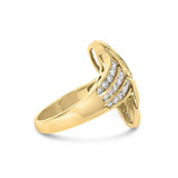 14K Yellow Gold 1 1/3 Cttw Channel Set Diamond Bypass Cocktail Ring (J-K Color, I1-I2 Clarity) - Ring Size 7-1 thumbnail 2