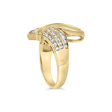 14K Yellow Gold 1 1/3 Cttw Channel Set Diamond Bypass Cocktail Ring (J-K Color, I1-I2 Clarity) - Ring Size 7-4 thumbnail 5
