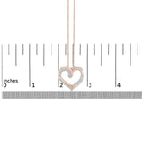14K Rose Gold Plated Sterling Silver 1/2 Cttw Diamond Open Heart Pendant Necklace-4 thumbnail 5