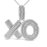 Sterling Silver 1/4 Cttw Diamond Pavé XO Pendant Necklace-1 thumbnail 2