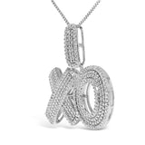 Sterling Silver 1/4 Cttw Diamond Pavé XO Pendant Necklace-3 thumbnail 4