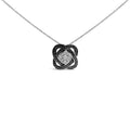 Black Rhodium Plated Sterling Silver Diamond Accent Geometric Knot Pendant Necklace-0