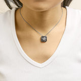 Black Rhodium Plated Sterling Silver Diamond Accent Geometric Knot Pendant Necklace-2 thumbnail 3