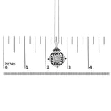 Black Rhodium Plated Sterling Silver 3/4 Cttw Diamond Ornate Medallion Pendant Necklace-4 thumbnail 5