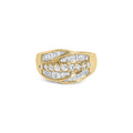14K yellow gold ring with 5 round diamond stones in a cluster setting