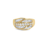 14K yellow gold ring with 5 round diamond stones in a cluster setting thumbnail 1
