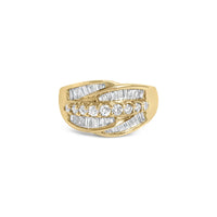 14K Yellow Gold 1.00 Cttw Diamond Cocktall Cluster 5 Stone Ring (H-I Color, SI1-I1 Clarity) - Ring Size 7