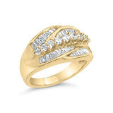 14K Yellow Gold 1.00 Cttw Diamond Cocktall Cluster 5 Stone Ring (H-I Color, SI1-I1 Clarity) - Ring Size 7-3 thumbnail 4