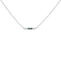 Sterling Silver 1/5 Cttw White and Blue Diamond 6 Stone Bar Necklace-0