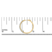 14K Yellow Gold Plated .925 Sterling Silver 1.0 Cttw Baguette Diamond Hoop Earrings