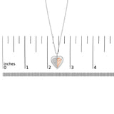 10K Rose Gold Plated Sterling Silver 1/5 Cttw Diamond Two-Tone Heart Pendant Necklace-4 thumbnail 5