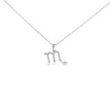 Sterling Silver 1/7 Cttw Diamond Scorpio Zodiac Pendant Necklace-0 thumbnail 1