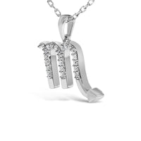 Sterling Silver 1/7 Cttw Diamond Scorpio Zodiac Pendant Necklace