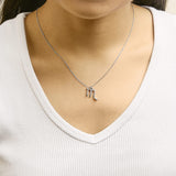 Sterling Silver 1/7 Cttw Diamond Scorpio Zodiac Pendant Necklace-2 thumbnail 3