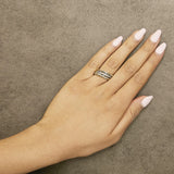 14K Yellow Gold Plated Sterling Silver 1/4 Cttw Diamond Twist Leaf Stackable Ring Set-2 thumbnail 3