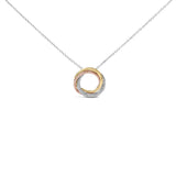 925 tri-tone sterling silver interlocking circle pendant necklace with diamonds thumbnail 1