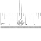 Sterling Silver 1/2 Cttw Diamond Floral Cross Pendant Necklace-4 thumbnail 5