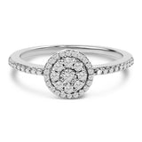 Sterling Silver 1/5 Cttw Diamond Round Motif Halo Ring-0 thumbnail 1