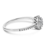 Sterling Silver 1/5 Cttw Diamond Round Motif Halo Ring-1 thumbnail 2