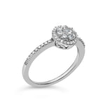 Sterling Silver 1/5 Cttw Diamond Round Motif Halo Ring-3 thumbnail 4