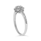 Sterling Silver 1/5 Cttw Diamond Round Motif Halo Ring-4 thumbnail 5