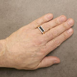 Men's 14K Yellow Gold Plated Sterling Silver 1-1/2 Cttw Black Diamond Channel Set Band Ring-2 thumbnail 3