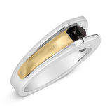 Men's 14K Yellow Gold Plated Sterling Silver 1/2 Cttw Black Diamond Band Ring-3 thumbnail 4