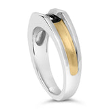 Men's 14K Yellow Gold Plated Sterling Silver 1/2 Cttw Black Diamond Band Ring-4 thumbnail 5
