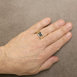 Men's 14K Yellow Gold Plated Sterling Silver 1.0 Cttw Round Black Diamond Band Ring-2 thumbnail 3