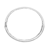 18K White Gold Alternating Diamond and 8.00 Cttw Princess Cut Blue Sapphire Multi Row Bangle Bracelet (G-H Color, VS1-VS2 Clarity) - 7