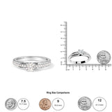 14K White Gold 1/2 Cttw Diamond Solitaire Pave Set Engagement Ring (G-H Color, VS2-SI1 Clarity) - Size 7-4 thumbnail 5
