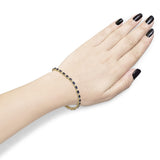 18K Yellow Gold 3/4 Cttw Diamond and 5 1/3 Cttw Oval Blue Sapphire Alternating Link Bracelet (G-H Color, VS1-VS2 Clarity)  - 7.25