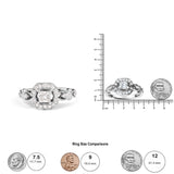 14K White Gold Diamond 3/4 Cttw Diamond Halo Style and Woven Shank Engagement Ring (G-H Color, VS2-SI1 Clarity) - Size 7-4 thumbnail 5