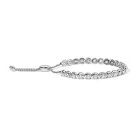 14K White Gold 6.00 Cttw Diamond 4”-10” Adjustable Bolo Tennis Bracelet (I-J Color, I1-I2 Clarity)