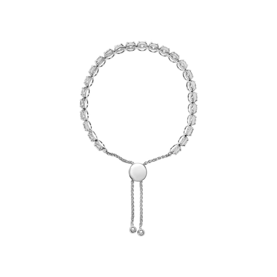 14K White Gold 6.00 Cttw Diamond 4”-10” Adjustable Bolo Tennis Bracelet (I-J Color, I1-I2 Clarity)