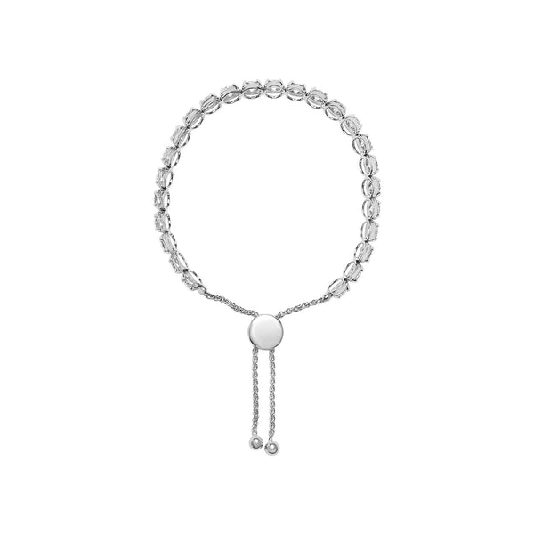 14K White Gold 6.00 Cttw Diamond 4”-10” Adjustable Bolo Tennis Bracelet (I-J Color, I1-I2 Clarity)