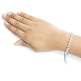 14K White Gold 6.00 Cttw Diamond 4”-10” Adjustable Bolo Tennis Bracelet (I-J Color, I1-I2 Clarity)-2 thumbnail 3