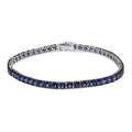 Men's .925 Sterling Silver Created Blue Sapphire Tennis Bracelet - 8.5" Inches-0