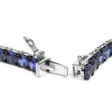 Men's .925 Sterling Silver Created Blue Sapphire Tennis Bracelet - 8.5
