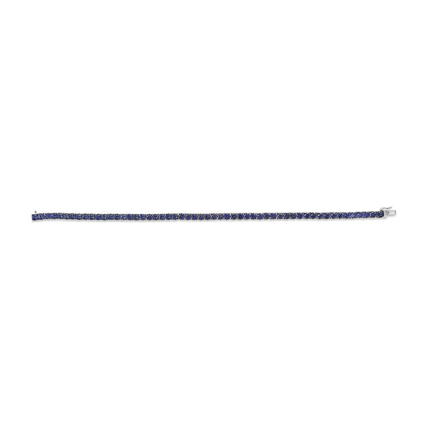Men's .925 Sterling Silver Created Blue Sapphire Tennis Bracelet - 8.5
