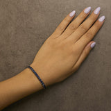 Men's .925 Sterling Silver Created Blue Sapphire Tennis Bracelet - 8.5