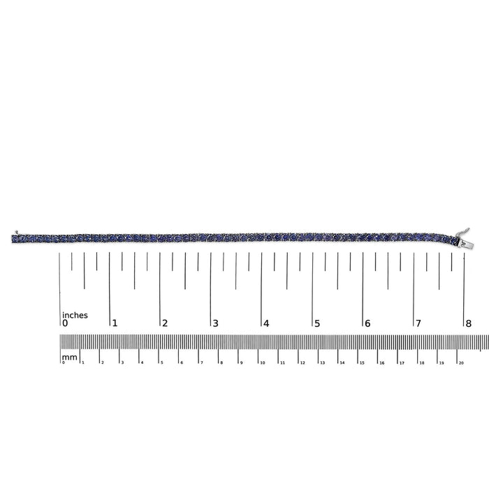 Men's .925 Sterling Silver Created Blue Sapphire Tennis Bracelet - 8.5