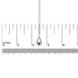 .925 Sterling Silver Created Red Ruby and White Sapphire Pear Shaped Pendant Necklace - 18