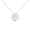 925 sterling silver Tree of Life necklace with bead-set diamond accents