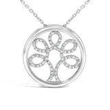 .925 Sterling Silver 1/10 Cttw Diamond Tree of Life Pendant Necklace (I-J Color, I3 Clarity)-1 thumbnail 2