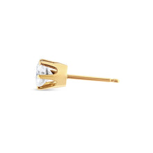 14K Yellow Gold Diamond Solitaire 6-Prong Single Solitaire Stud Earring (3/8 cttw, I-J Color, I2-I3 Clarity)-2