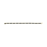 18K Yellow Gold Alternating 1 1/5 Cttw Diamond and 3X3 MM Blue Sapphire Tennis Bracelet (G-H Color, VS1-VS2 Clarity) - 7